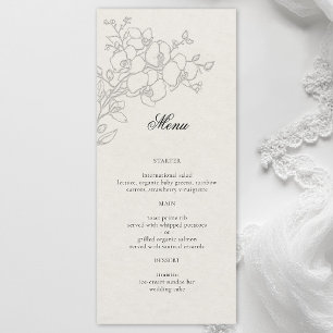 Orkid Elegant Ecru Formell Traditionell Bröllop Meny