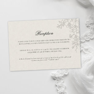 Orkid Elegant Ecru Formell Traditionell Bröllop Tilläggskort
