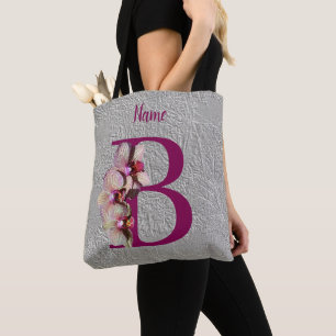 Orkid Elegant Monogram Initial B Personlig Tygkasse
