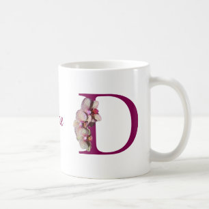 Orkid Elegant Monogram Initial D Personlig Kaffemugg