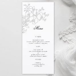 Orkid Elegant Vit Formell Traditionell Bröllop Meny