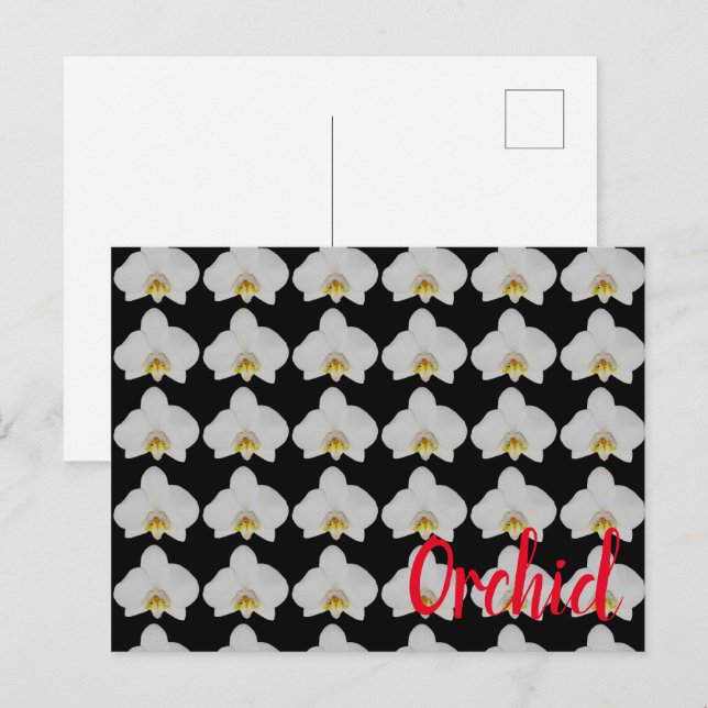 Orkidblomma Mönster för trädgårdsmästare och blomm Helg Vykort (Fram/baksida)
