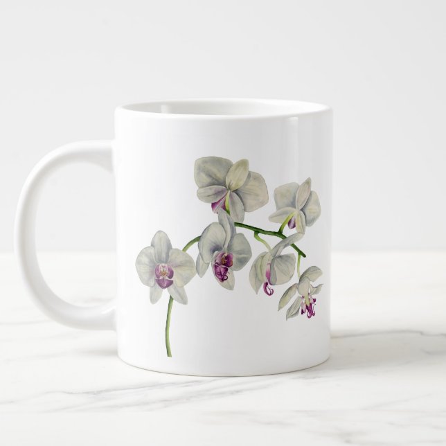 Orkidé Akvarellmålning Jumbo Mugg (Vänster)