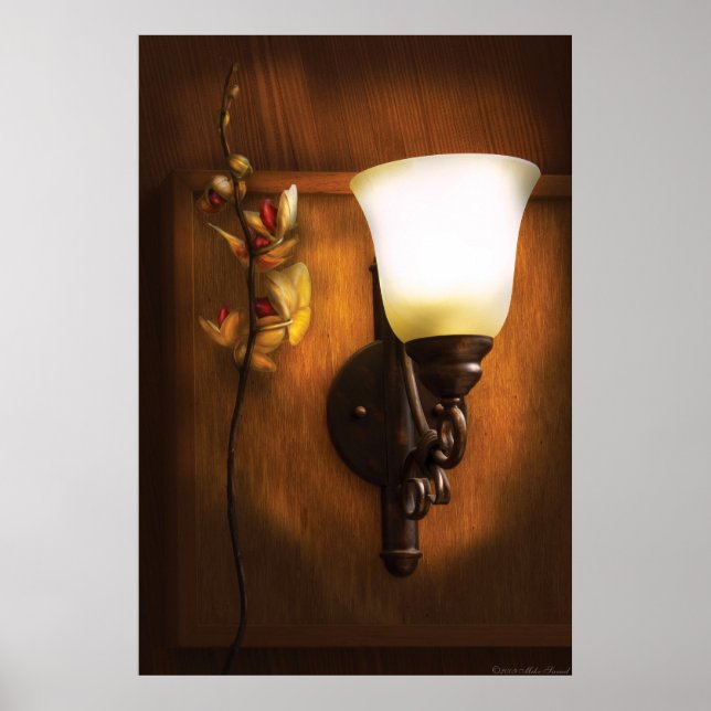 Orkidé - Av en närliggande lampa Poster (Framsidan)
