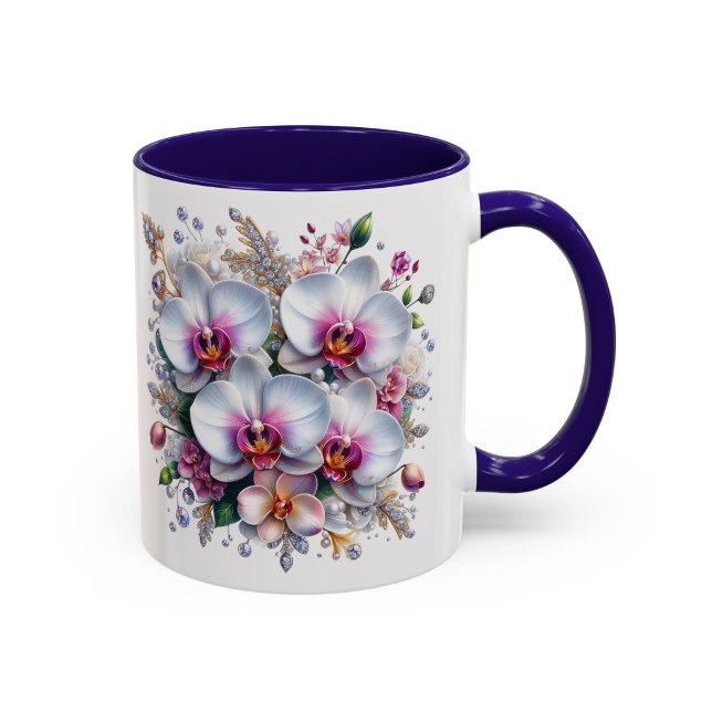 Orkidé Blommig Mugg Elegant Blomma Present Kopp (Skapare uppladdad)