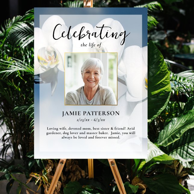 Orkidé Blomster Firande Av Livet Foto, Begravning Poster (Skapare uppladdad)