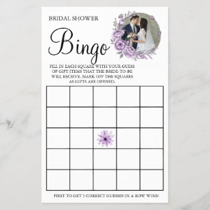 Orkidé Bröllopsdusch Bingo spelkort Flygblad