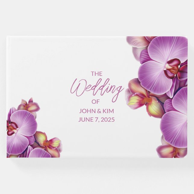 Orkidé Bröllopsgästbok Gästböcker (Framsida)