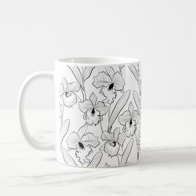 Orkidé, Cattleya, skiss Kaffemugg (Vänster)