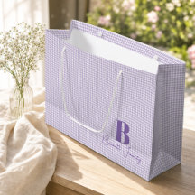 Orkidé Pastell Gingham Monogrampresenter