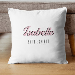 Orkidé Rosa 3D Roligt Namn Brudtärna Kudde