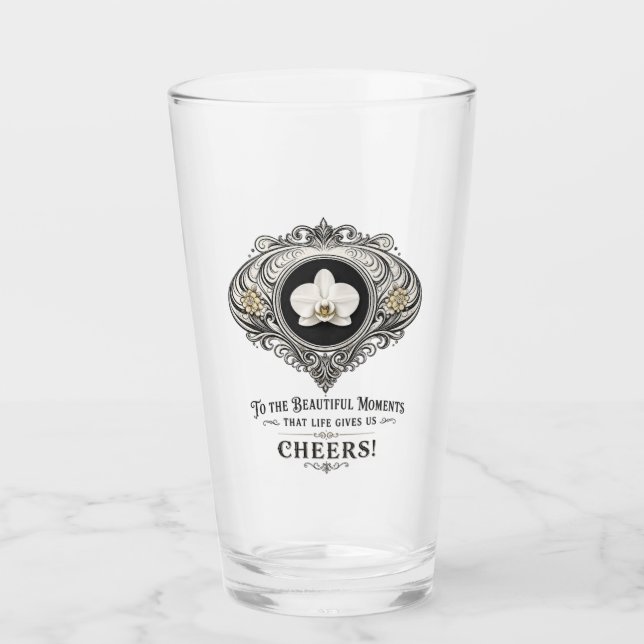 orkidé skål dryck glas (Framsida)