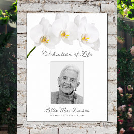 Orkidé Till Minne Foto Minnesmärke Begravning Poster