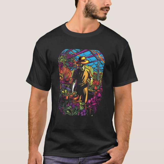 Orkidé Växt Blomma Växthus Odlaren Blomsterhandlar T Shirt (Framsida)