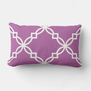 Orkidé Vit Stor Fancy Quatrefoil Mönster Lumbarkudde