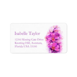 Orkidéblomma bröllopsvar adressetikett
