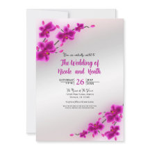 Orkidéblommor Eleganta Blommiga Bröllopsinbjudning