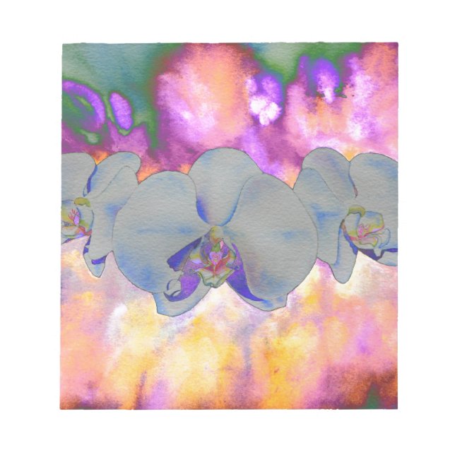 Orkidéer av tropisk blommigt av abstrakt anteckningsblock (Framsida)