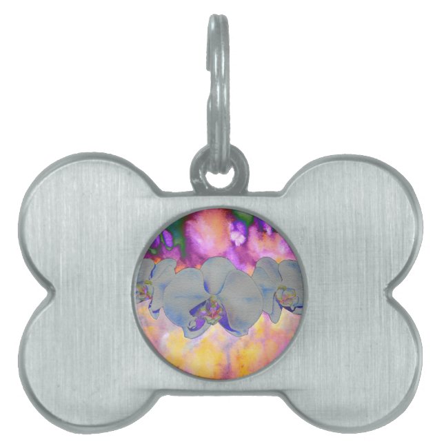 Orkidéer av tropisk blommigt av abstrakt namnbricka husdjur (Framsidan)