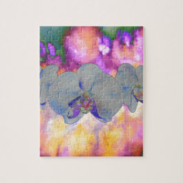 Orkidéer av tropisk blommigt av abstrakt pussel