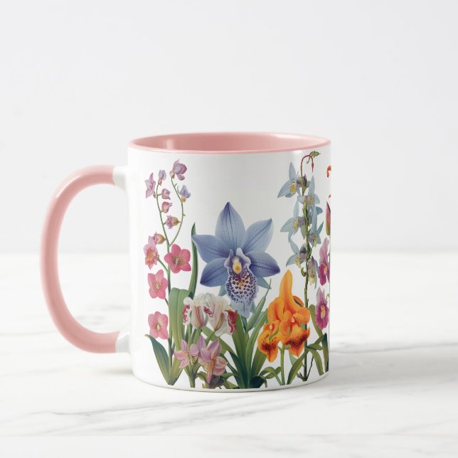 Orkidéer - Botaniskt Illustration Mugg (Vänster)
