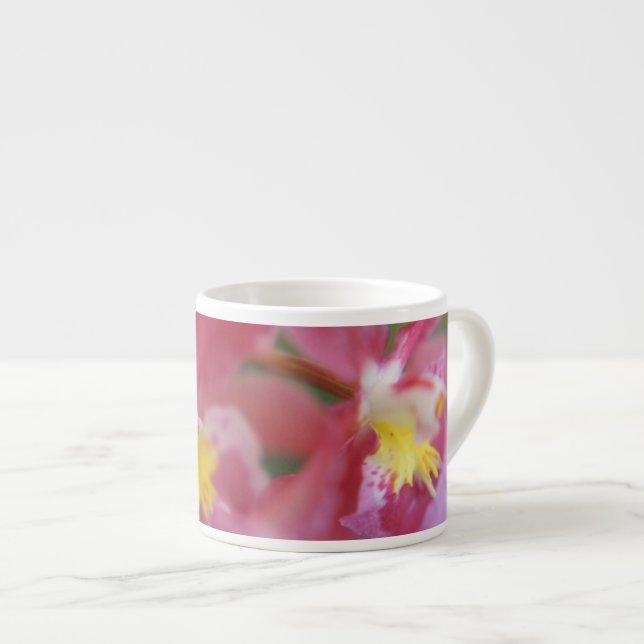 Orkidéer för rosa och Gult Espressomugg (Framsida höger)