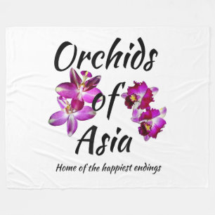 Orkidéer i Asien Fleecefilt