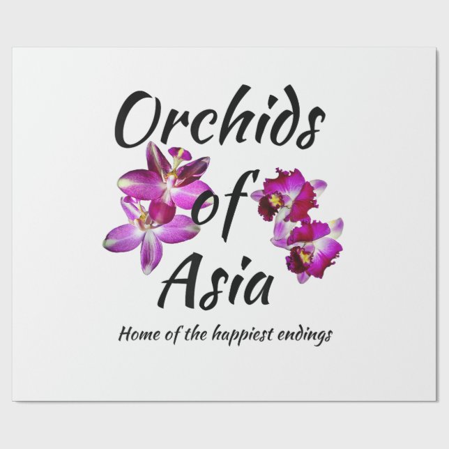 Orkidéer i Asien Presentpapper (Platt)
