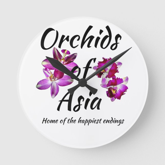 Orkidéer i Asien Rund Klocka (Framsida)
