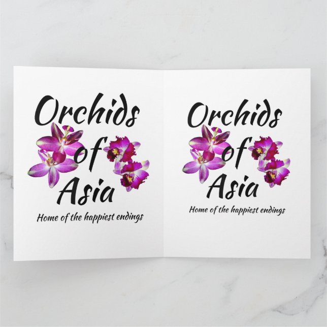 Orkidéer i Asien Tack Kort (Inuti)
