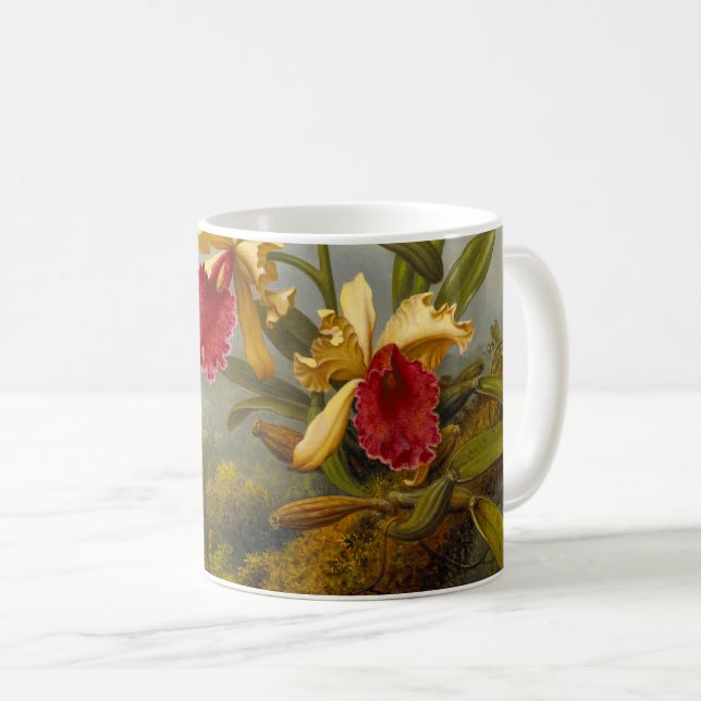 Orkidéer och kolibri Heade Kaffemugg (Framsida höger)