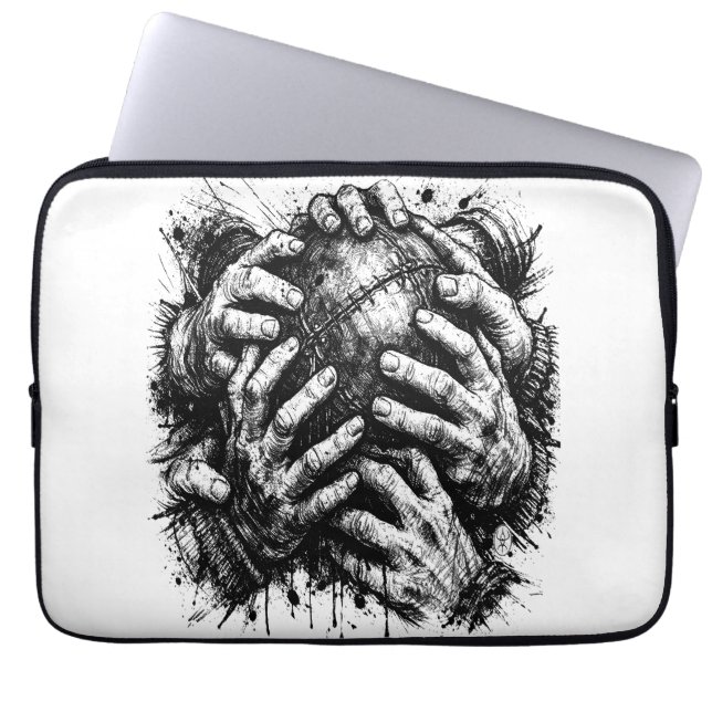 Orkney Dark Art Ink Illustration – Griphänder Laptop Fodral (Framsidan)