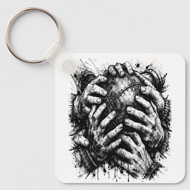 Orkney Dark Art Ink Illustration – Griphänder Nyckelring (Framsida)