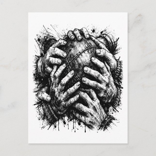 Orkney Dark Art Ink Illustration – Griphänder Vykort (Framsida)