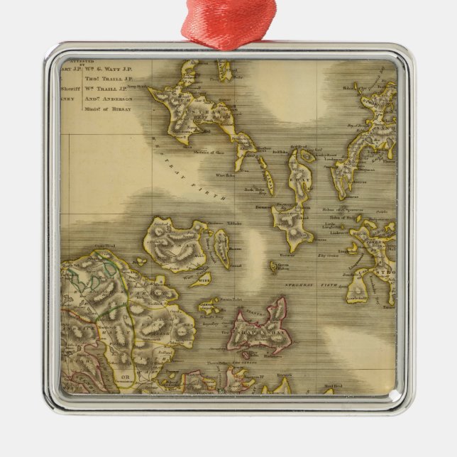 Orkney öar julgransprydnad metall (Framsidan)