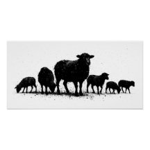 Orkney Sheep — Ink Silhouette Flock