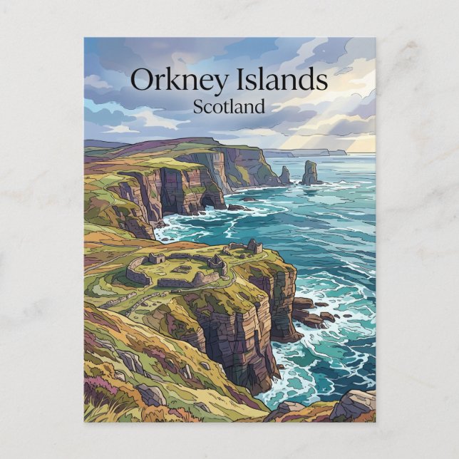 Orkneyöarna Skottland Vykort (Framsida)