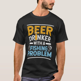 Örkokare med fiskproblem och öl t shirt