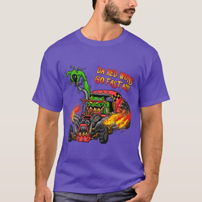 Orks DA RED WUNZ GO FASTA T Shirt (Framsida)