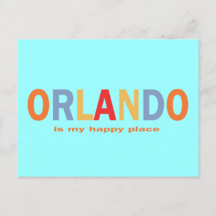 Orlando är Min Lycklig Ställe-typografi Vykort