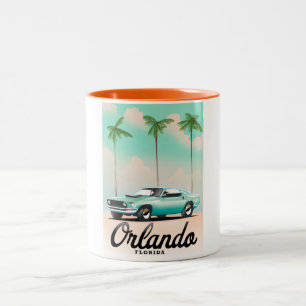 Orlando Dusk Florida-reseaffisch Två-Tonad Mugg
