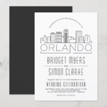Orlando, FL Bröllop | Stiliserad Skyline-inbjudan