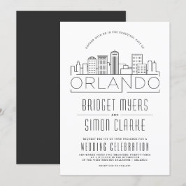 Orlando, FL Bröllop | Stiliserad Skyline-inbjudan Inbjudningar