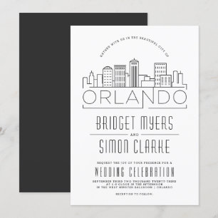 Orlando, FL Bröllop Stiliserad Skyline-inbjudan Inbjudningar
