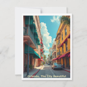 Orlando FL City Bevackra, Travel Stil Vykort
