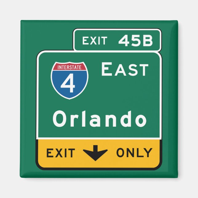 Orlando, FL Road Sign Magnet (Framsidan)