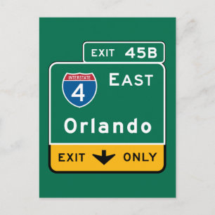 Orlando, FL Road Sign Vykort