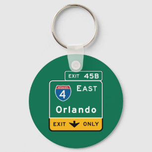Orlando FL-vägmärke Nyckelring