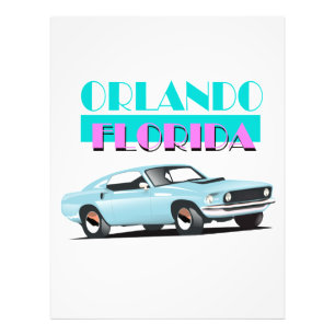 Orlando Florida 80-talsaffisch Fototryck