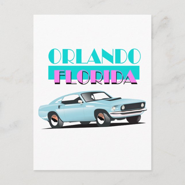 Orlando Florida 80-talsaffisch Vykort (Framsida)